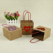 Kundenspezifische Liebes-Papier-Kraft-Tasche mit Griff